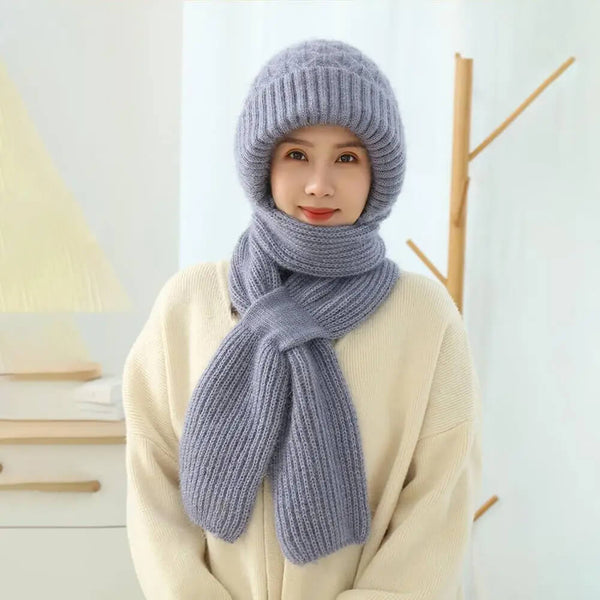 2-teiliges strickmütze und schal-set - angesagtes winter-accessoire für damen