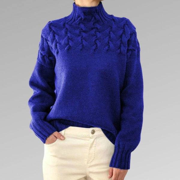 Dämmige strickpullover mit rollkragen - kabelstrick für gemütliche stunden