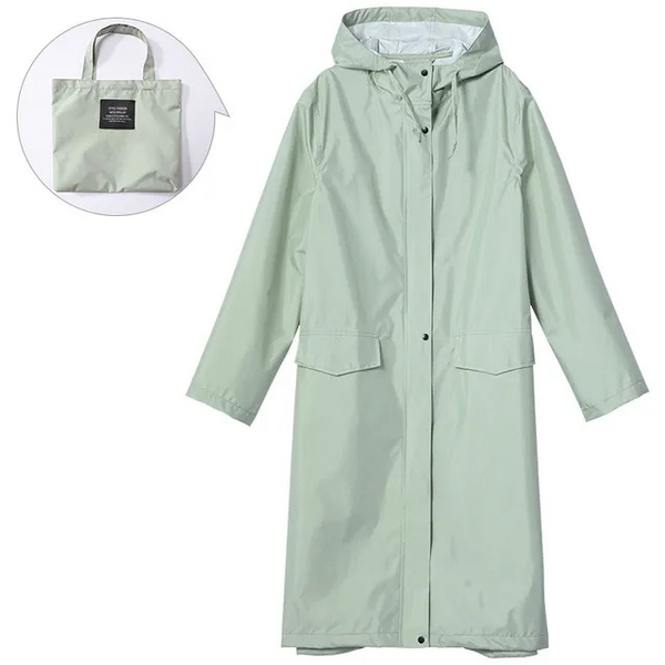 Wasserfeste regenjacke - leichte, lange damenjacke mit kapuze