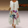 Maxikleid - elegantes damenkleid mit taschen und floralem stickerei
