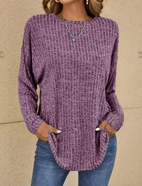 Langärmliger pulli - modischer lässiger strickjumper für frauen