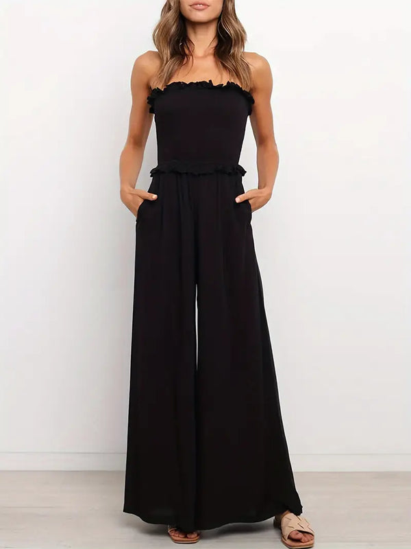 Strapless jumpsuit - stylischer schwarzer damen-overall