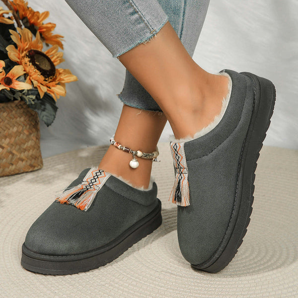 Wärmi Pantoffle - Dame-Hueschue mit Fleece-Fütterig und Reissverschluss