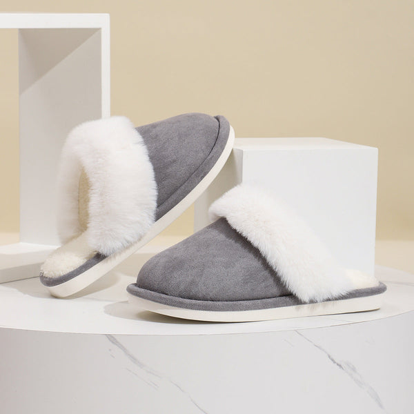 Warme Pantoffeln – Damen Hausschuhe mit Plüschfutter und luxuriösem Wildleder-Look
