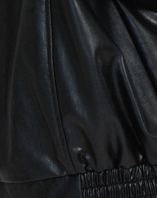 Oversized PU leather-Damenjacke – Stilvolli Oberbekleidung