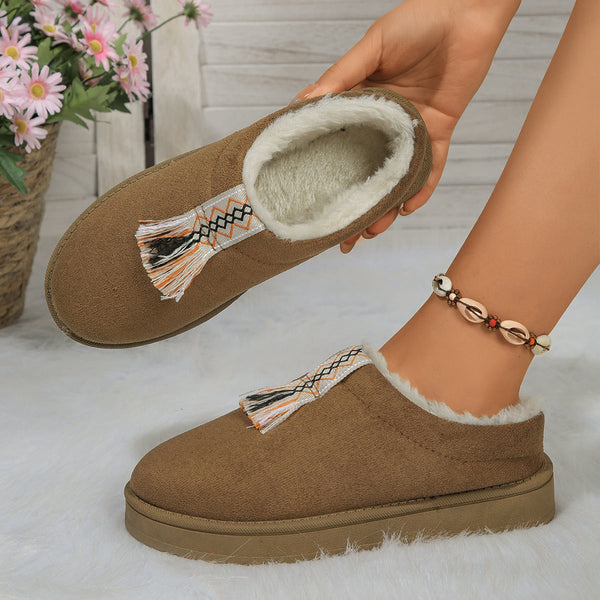 Wärmi Pantoffle - Dame-Hueschue mit Fleece-Fütterig und Reissverschluss