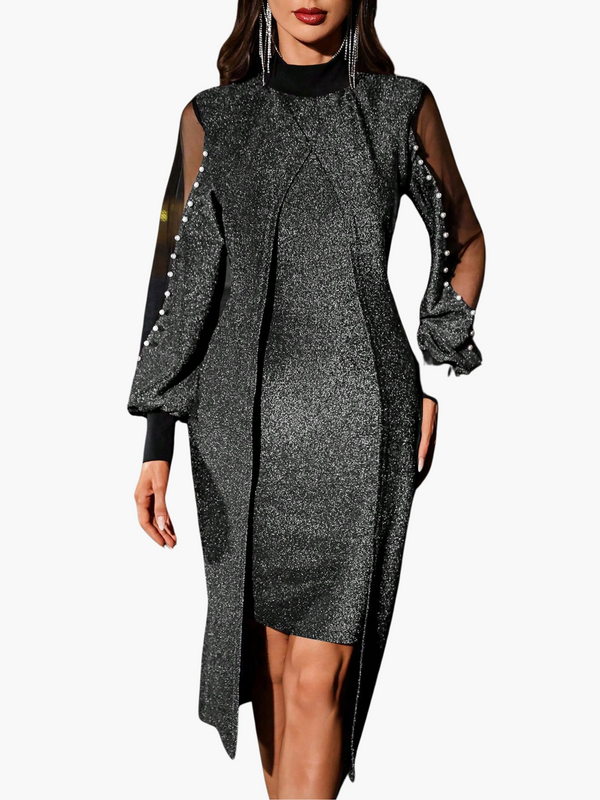 Maxikleid - elegantes damenkleid mit filigranen ärmeln