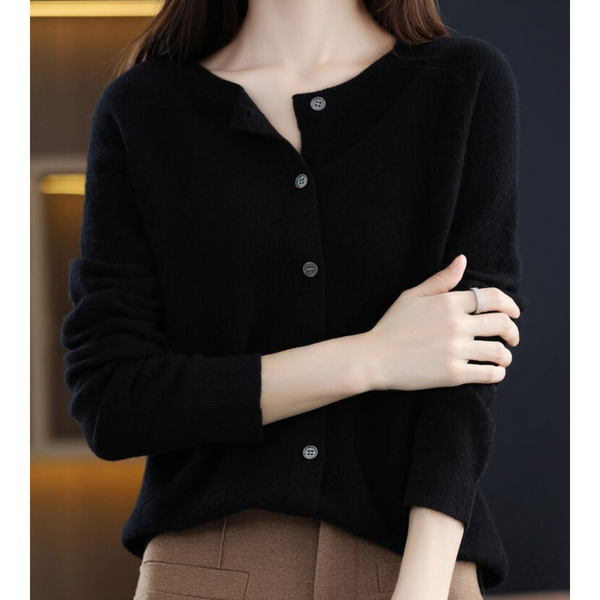 Damen strickjacke - weicher merino knopf-jumper