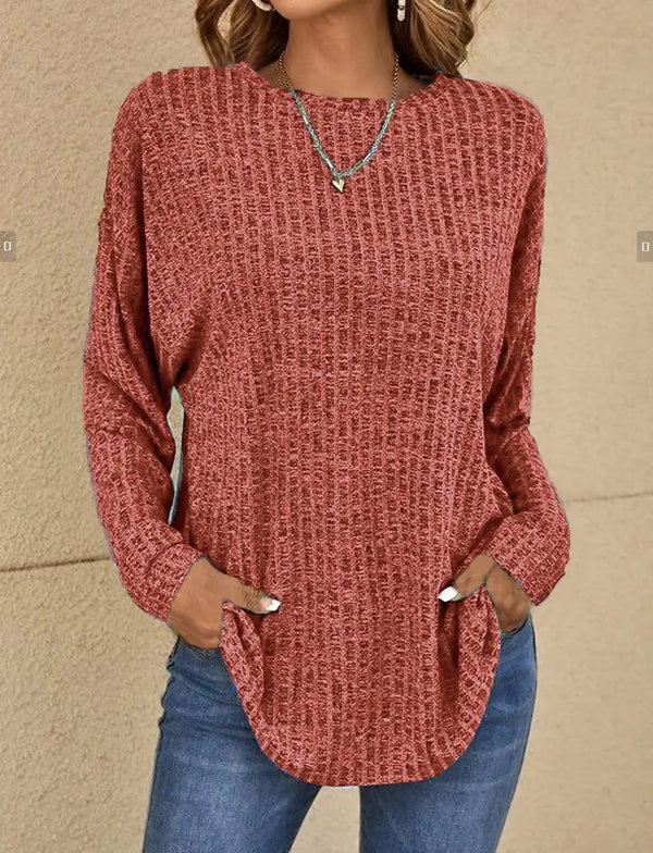 Langärmliger pulli - modischer lässiger strickjumper für frauen