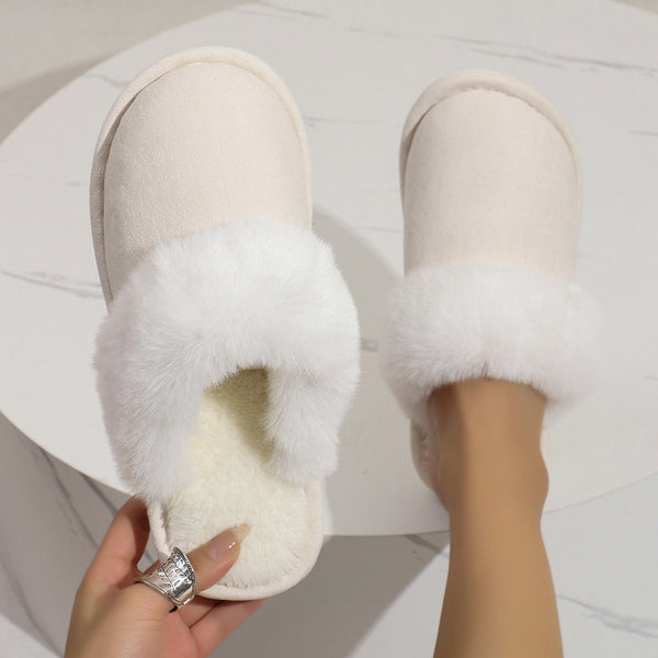 Warme Pantoffeln – Damen Hausschuhe mit Plüschfutter und luxuriösem Wildleder-Look