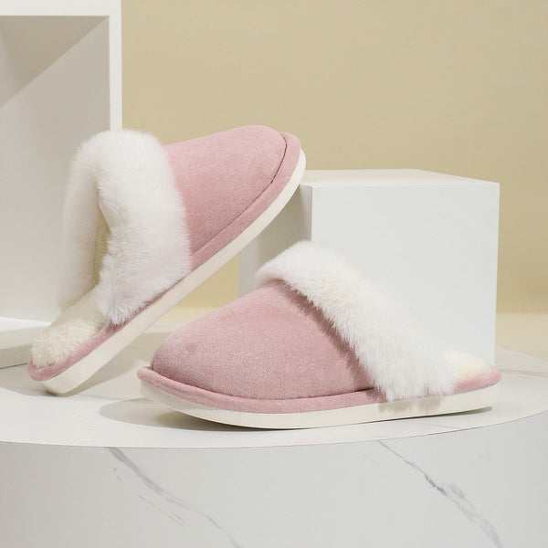 Warme Pantoffeln – Damen Hausschuhe mit Plüschfutter und luxuriösem Wildleder-Look