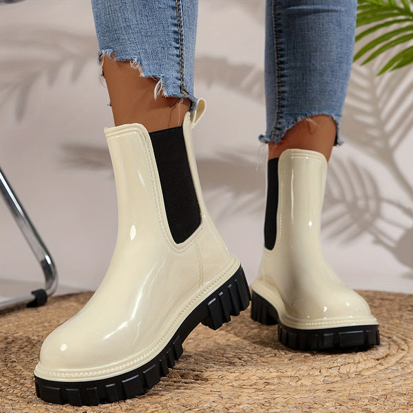 Stylische damen ankle wellies - schicke chelsea boots