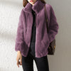 Teddy-fleece damenjacke mit hohem kragen – warme kurzjacke für wintertage