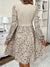 Floral kleid - schickes apricot damenkleid mit geripptem oberteil