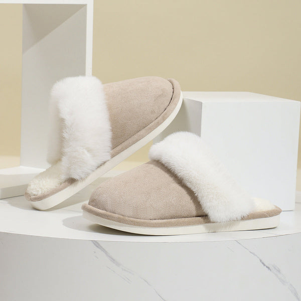 Warme Pantoffeln – Damen Hausschuhe mit Plüschfutter und luxuriösem Wildleder-Look