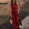 Maxikleid - elegante ärmellose damenkleid mit seitlichen schlitzen