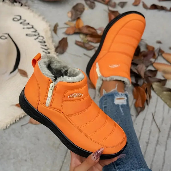 Winterstiefel - gemütliche damen stiefeletten mit kunstfell-fütterung