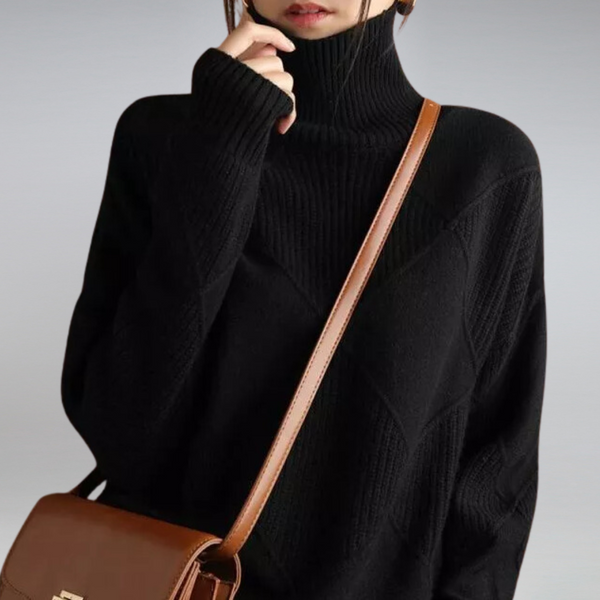 mischung strickpullover - eleganter rollkragenpullover für frauen