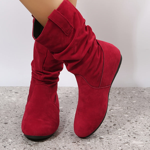 Gemütliche ankle boots - stylische faux suede slouchy boots für ladys