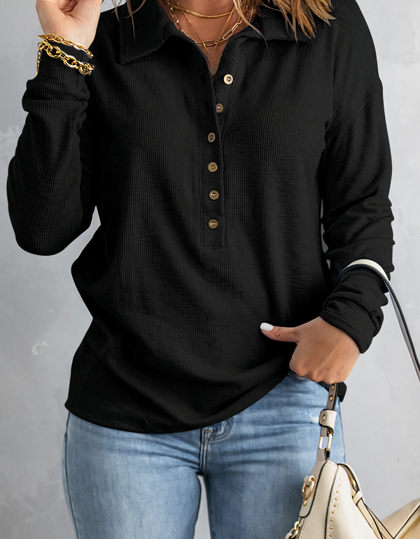 Bluse mit Knöpfe – bequemi Damenbluse
