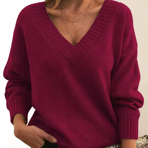 Damen v-ausschnitt pullover - elegant und gemütlich