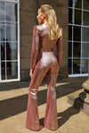 Glitzer-Jumpsuit – Elegants Damen-Outfit mit taillierter Passform