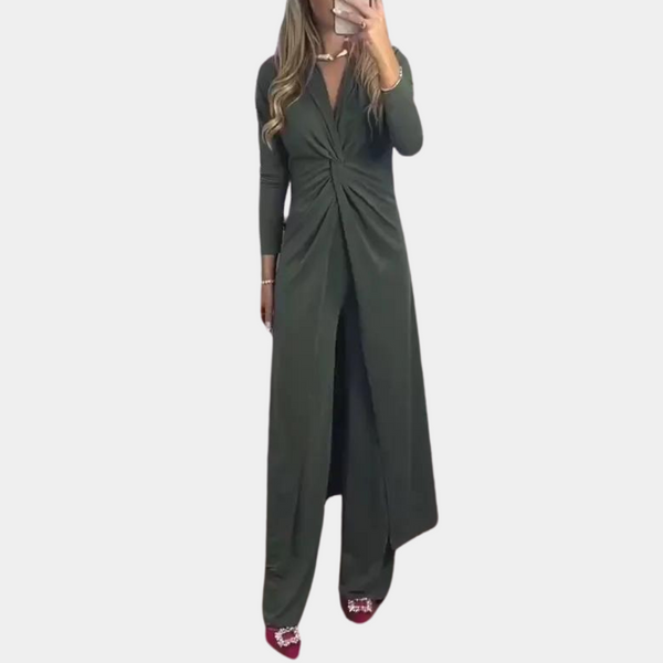 Lange wickelkleid - elegantes abendkleid für frauen