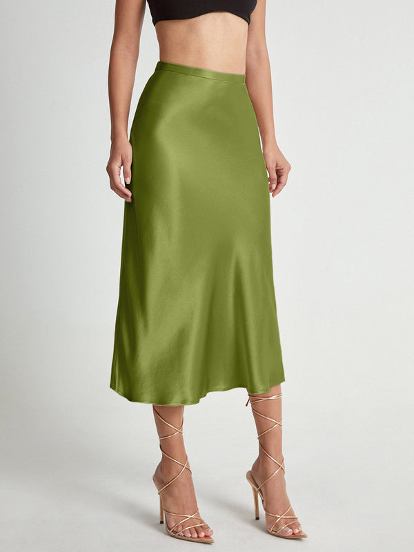 Satin midi-rock - eleganter damenrock