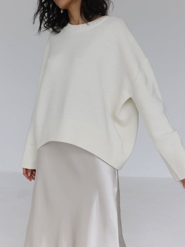 Gestrickter pullover - lässiger oversized-nicktop für damen