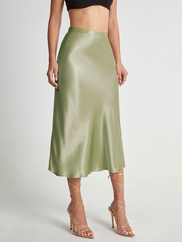 Satin midi-rock - eleganter damenrock
