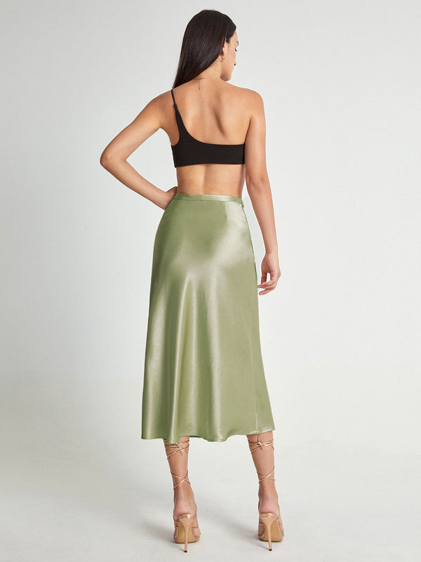 Satin midi-rock - eleganter damenrock