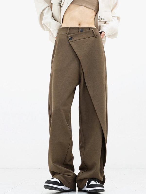 Asymmetrische weite hosen - stilvolle damen-hosen