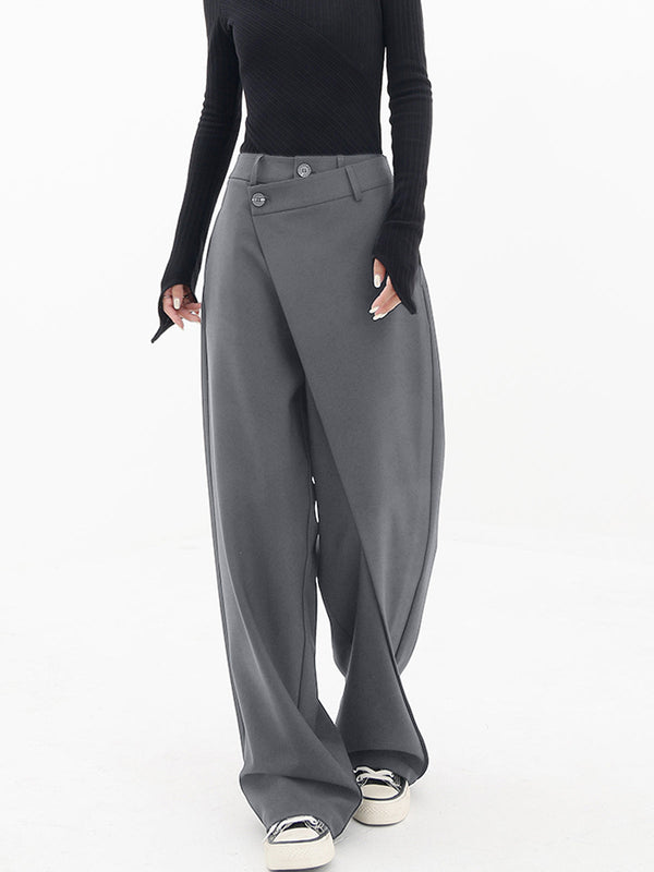 Asymmetrische weite hosen - stilvolle damen-hosen