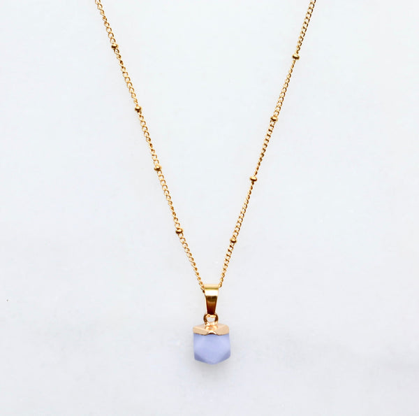 Blaue Achat Halskette – Elegante Halskette mit Anhänger für Frauen