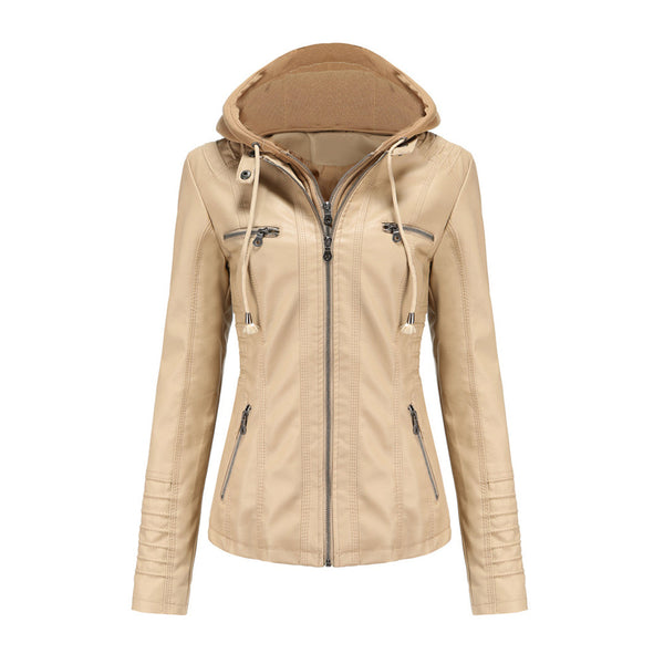 Damen jacke mit kapuze - stylische schwarze zip-jacke