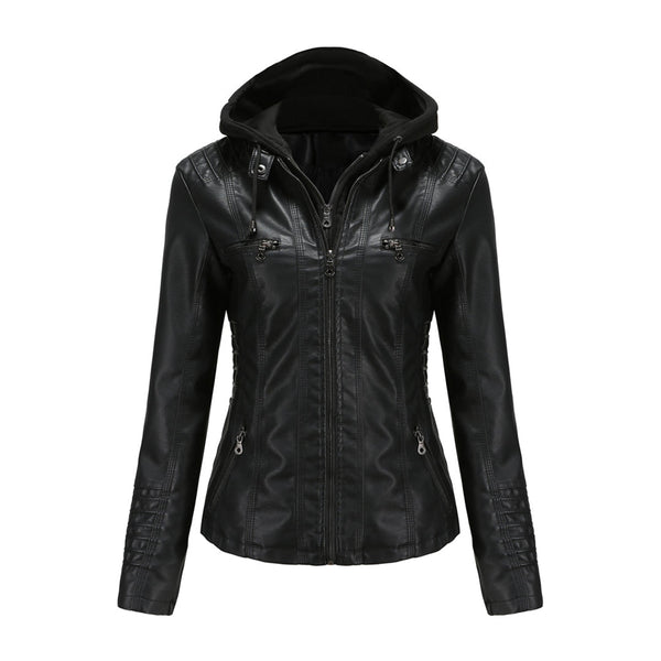 Damen jacke mit kapuze - stylische schwarze zip-jacke
