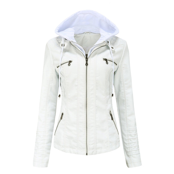 Damen jacke mit kapuze - stylische schwarze zip-jacke