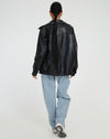 Oversized PU leather-Damenjacke – Stilvolli Oberbekleidung