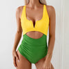Elegante cut-out v-ausschnitt einteiler - damen badeanzug