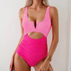 Elegante cut-out v-ausschnitt einteiler - damen badeanzug
