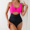 Elegante cut-out v-ausschnitt einteiler - damen badeanzug