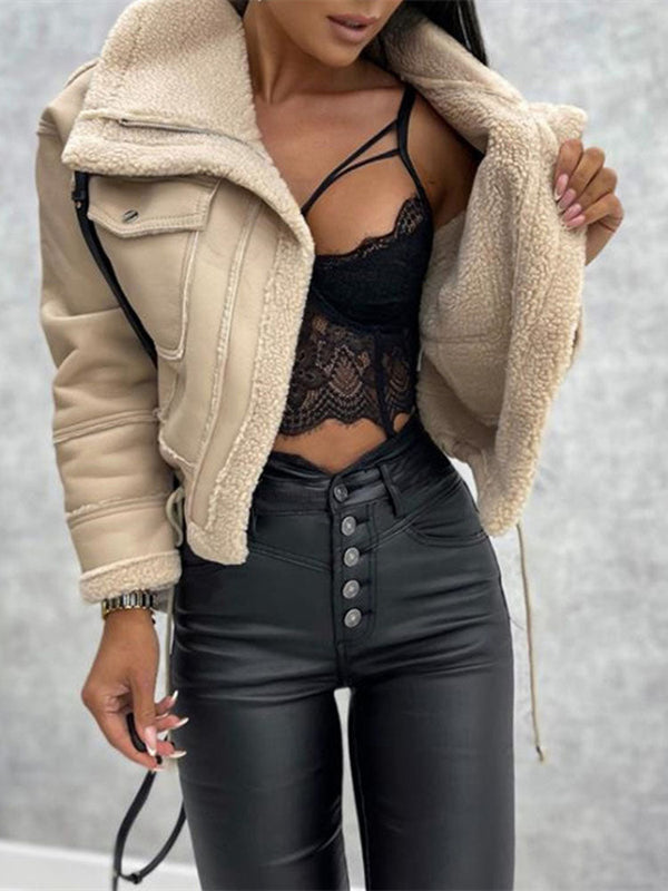 Faux bikerjacke - stylishe damen winterjacke