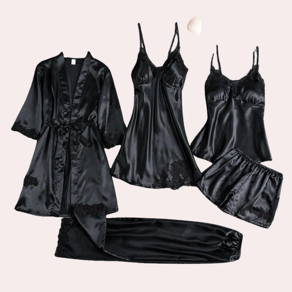 Satinrobe - elegante damen-loungewear mit spitze