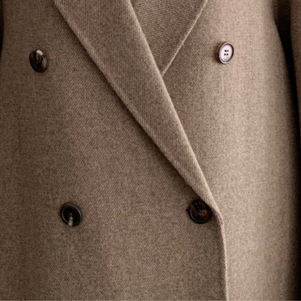 Doppelt-knopf übermantel - elegante wollmischung für damen