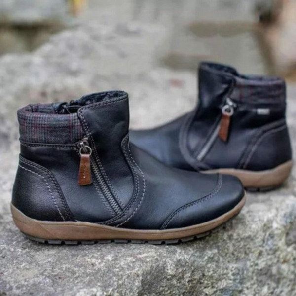 Gemütliche Stiefeletten aus Kunst – stylische Damen-Winterschuhe mit Reißverschluss
