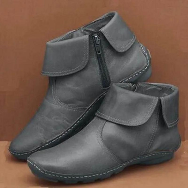 Stilvolle Ankelboots aus Kunst mit Reißverschluss