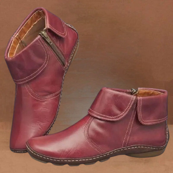 Stilvolle Ankelboots aus Kunst mit Reißverschluss