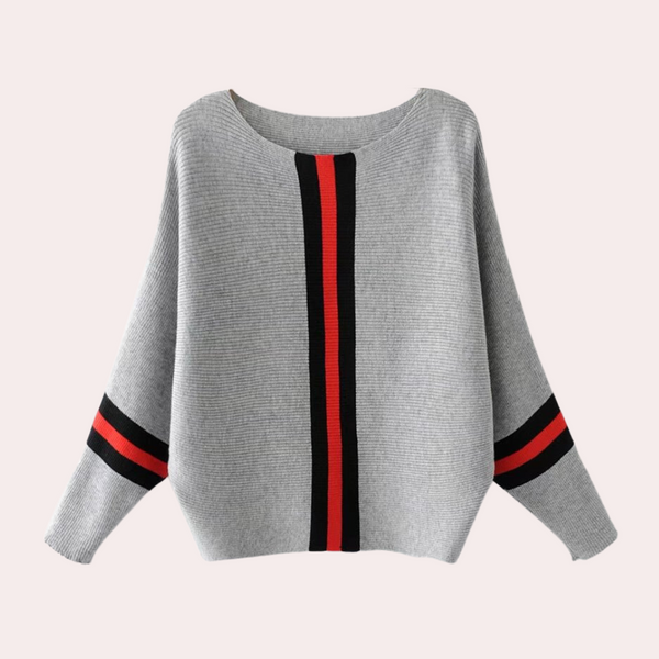 Lässiger oversized pullover - moderne gestreifte strickjacke für damen