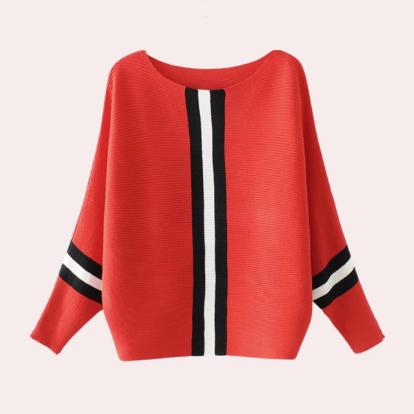 Lässiger oversized pullover - moderne gestreifte strickjacke für damen