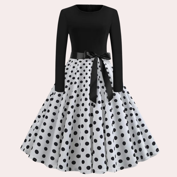 A-linie kleid – raffiniertes langärmliges damenkleid mit punkten